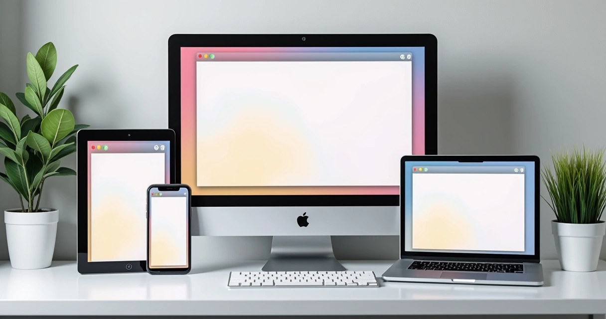 Design responsivo apresentado em diferentes telas, como smartphone, tablet e notebook 