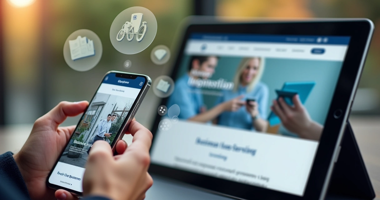 Site exibido de forma responsiva em smartphone e tablet 