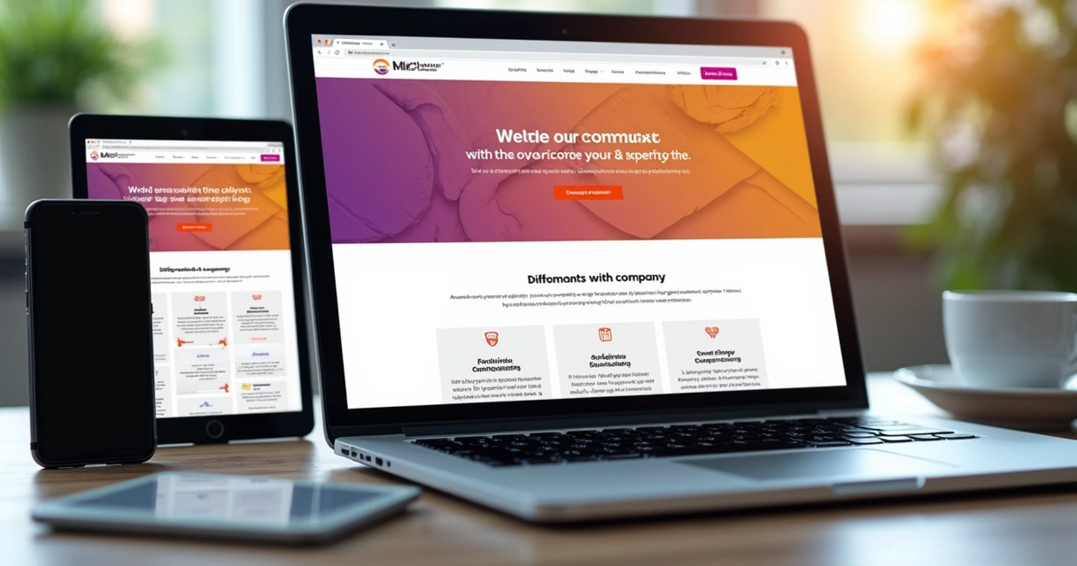Tela de site responsivo em celulares e tablet