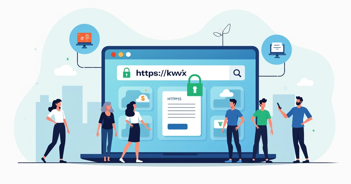 Loja virtual segura feita em HTTPS, com cadeado e visitantes confiantes na frente 