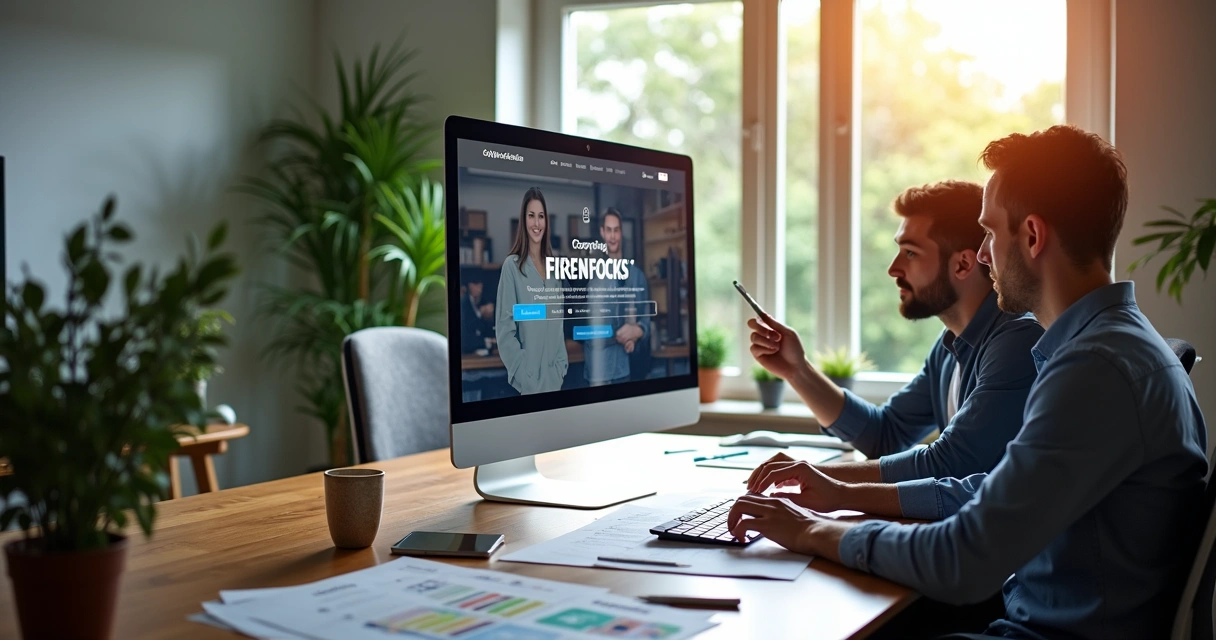 Equipe desenvolvendo site personalizado para empresa 