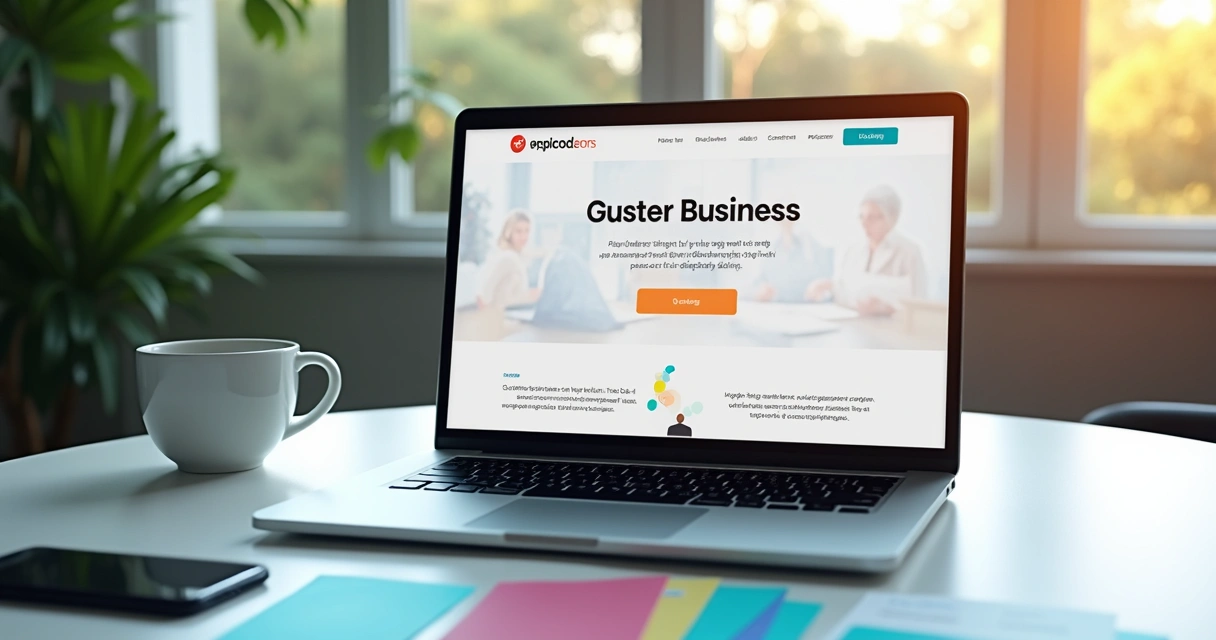 Site empresarial com barra de carregamento rápida e navegação fácil 