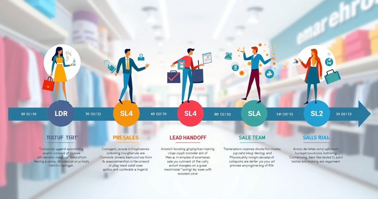 Representação visual de um cronograma de SLA entre pré-venda e vendas no varejo 