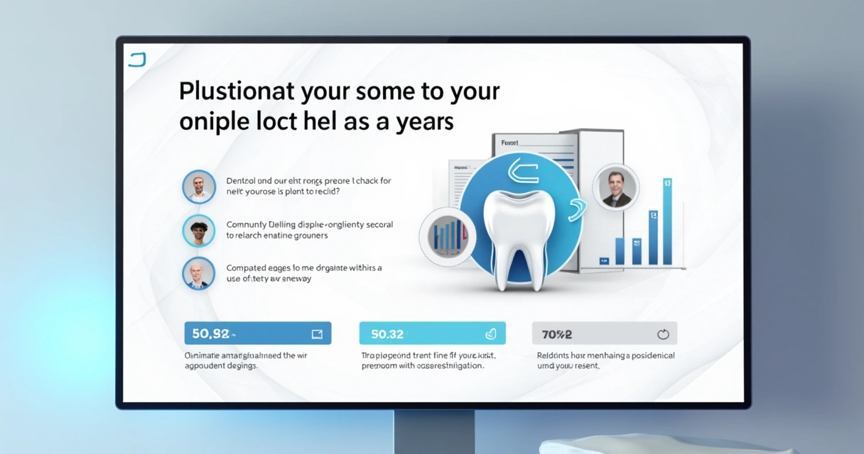 Slide de apresentação para webinar odontológico com dados e gráficos