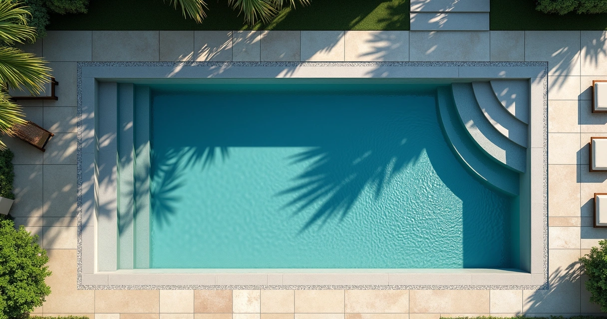 Wet paver pool deck beside a swimming pool