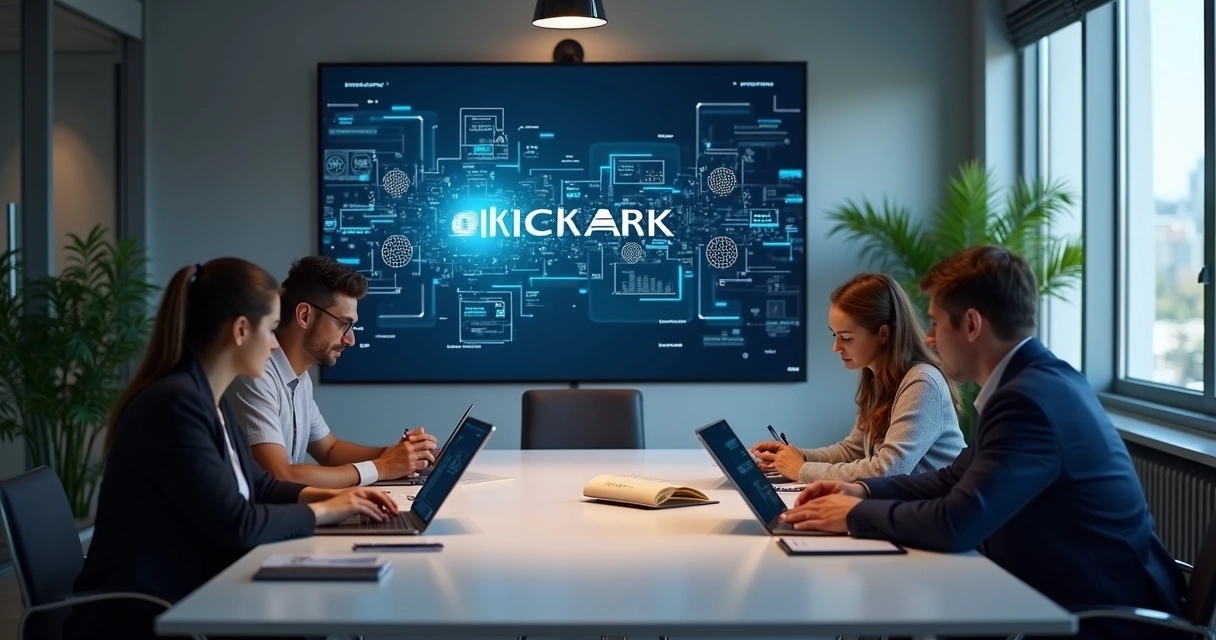 Business team reviewing a digital contract on tablets 