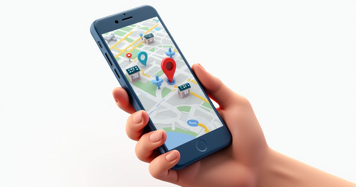 Pessoa usando smartphone olhando o mapa digital 