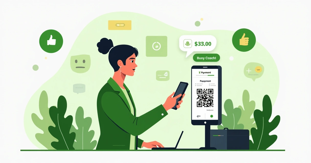 Cliente usando smartphone para pagamento com QR Code Pix 