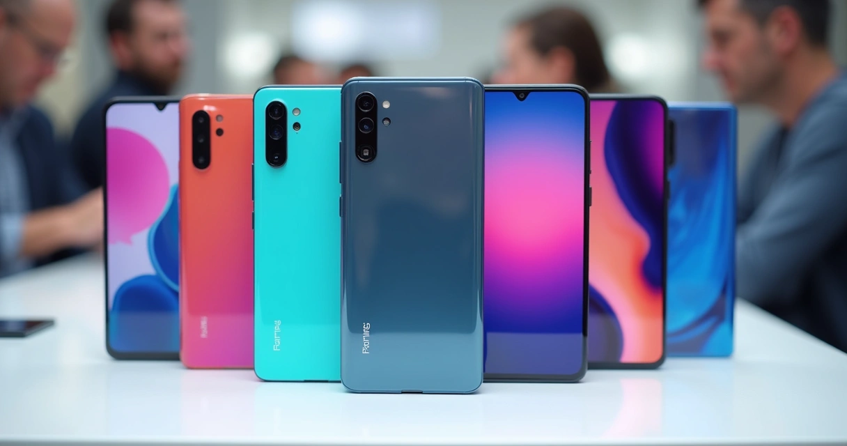 Sete modelos de smartphones lado a lado