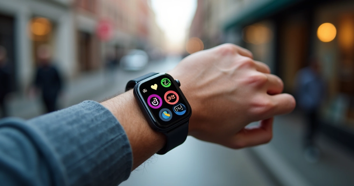 Smartwatch mostrando monitoramento de saúde