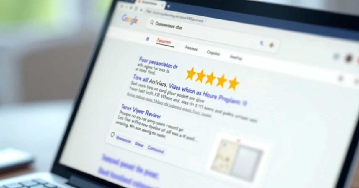 Trecho de resultado do Google com avaliação de estrelas e descrição detalhada 