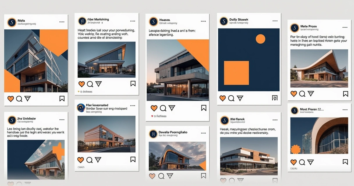 Postagens de social media para arquitetura e construção civil 