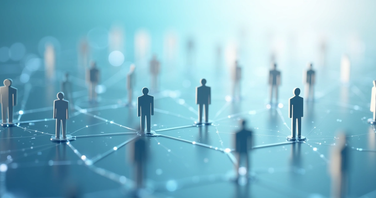 Abstract illustration of lines connecting people with some lines softly blurred 