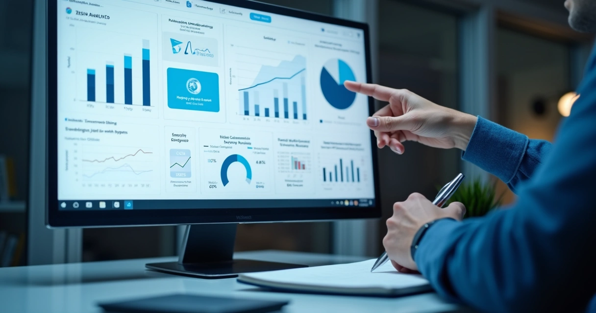Marketing dashboard showing social analytics review