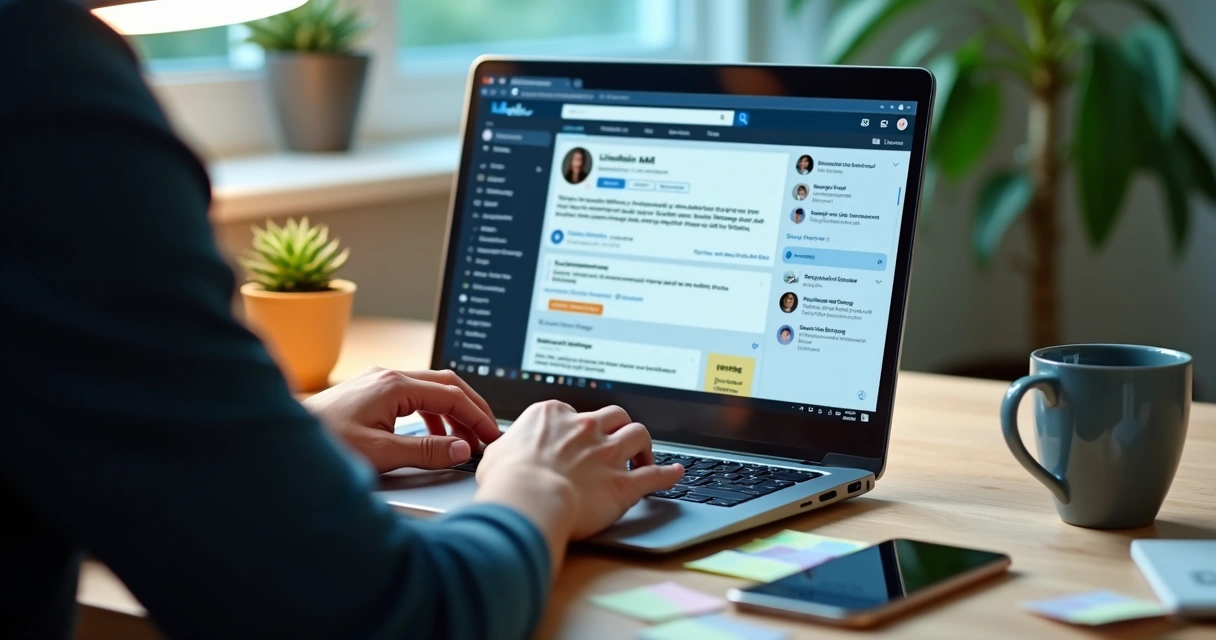 Profissional de vendas usando LinkedIn para prospectar clientes B2B 