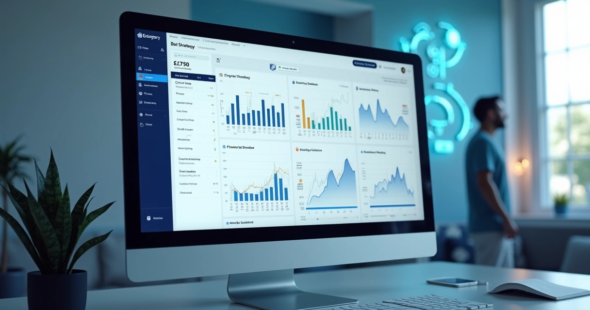 Dashboard mostrando social trading de robôs de criptomoedas 