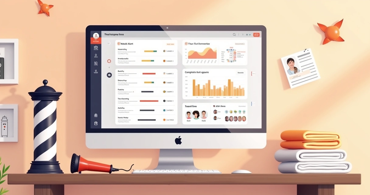 Interface de software de gestão de estoque para barbearia e salão 