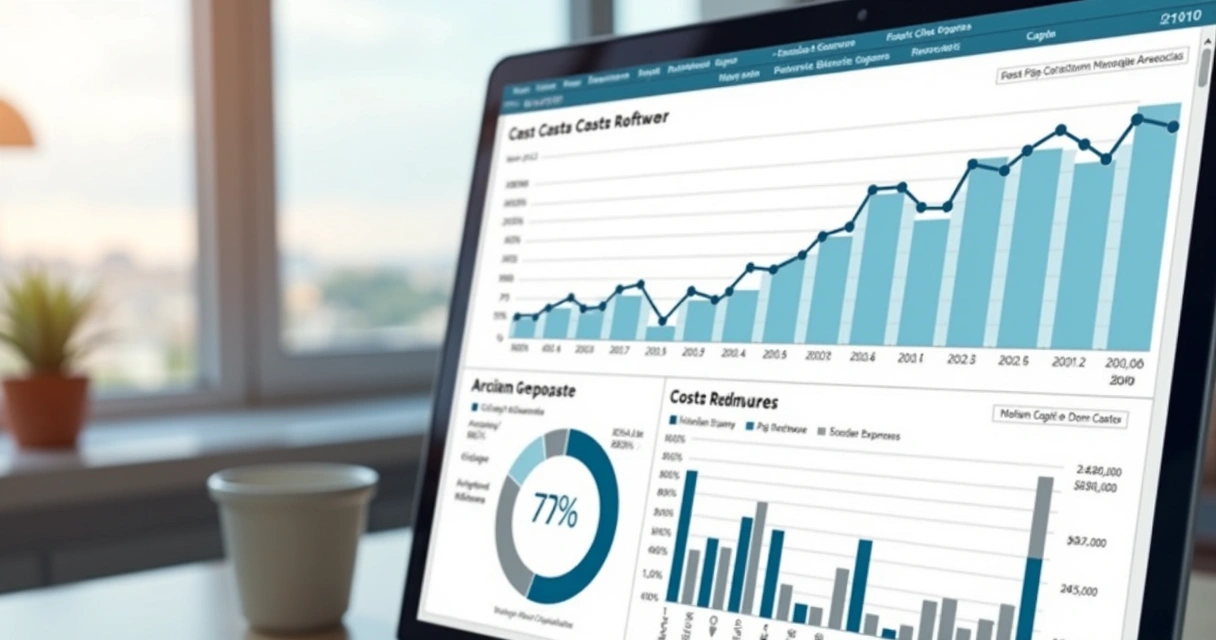 Gráfico financeiro mostrando redução de custos com software sob medida 