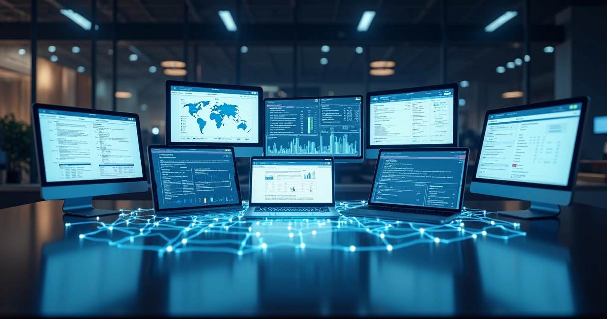 Painel mostrando vários softwares de vendas lado a lado 