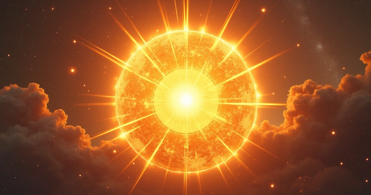 Astro Sol brilhante com transição suave entre signos astrológicos 