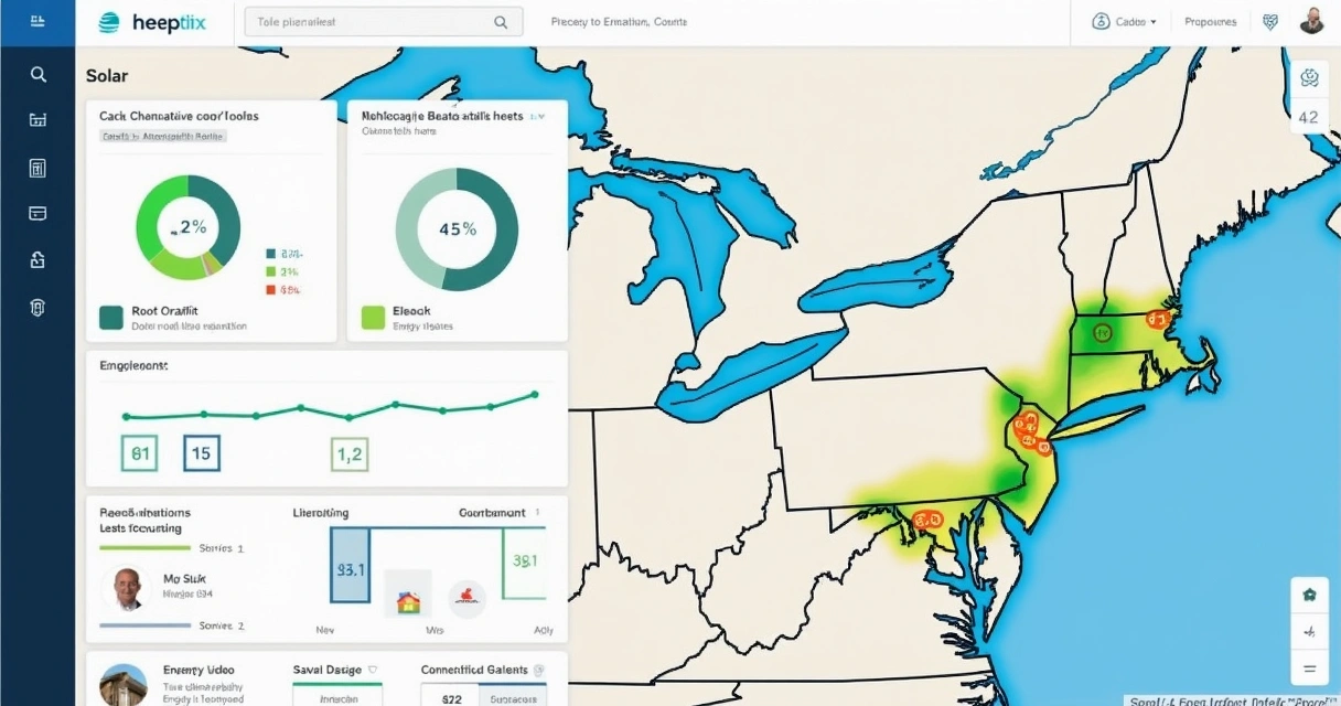 Sales dashboard showing solar prospects scored by suitability