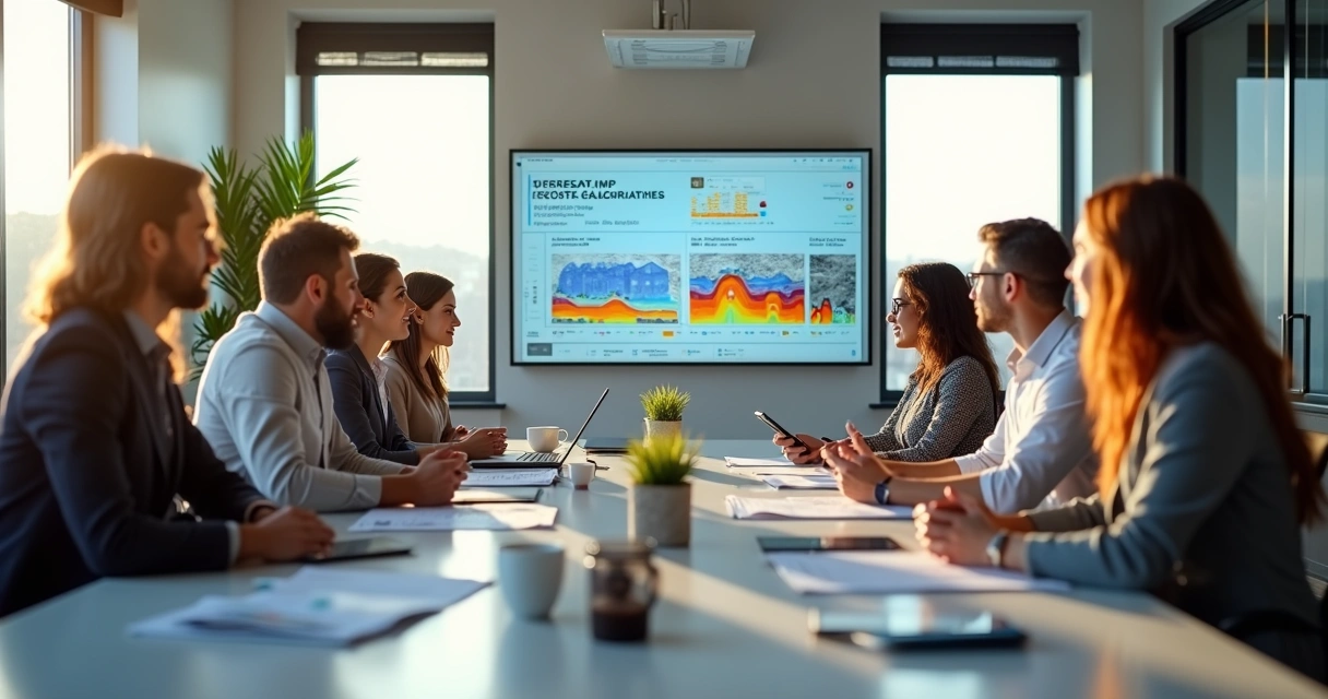 Solar sales team meeting to discuss high-potential leads