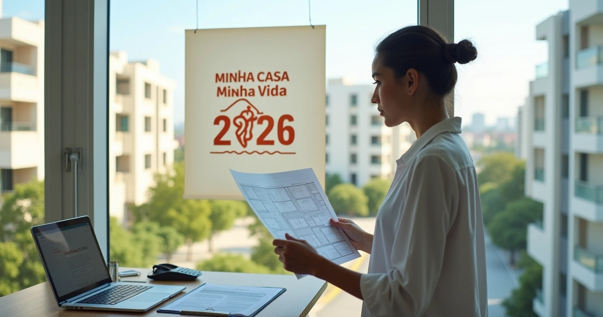 Jovem solteiro analisando planta de apartamento do programa Minha Casa Minha Vida 