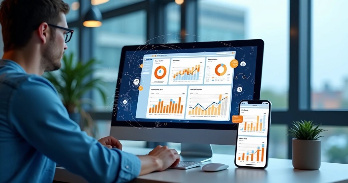 Site institucional mostrando integrações com marketing digital, performance e branding. 