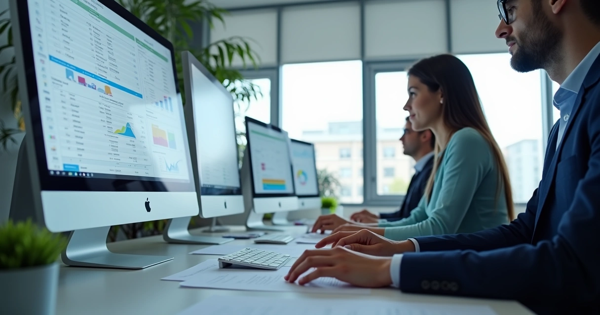 Tela de computador mostrando plano de contas padrão sendo replicado 