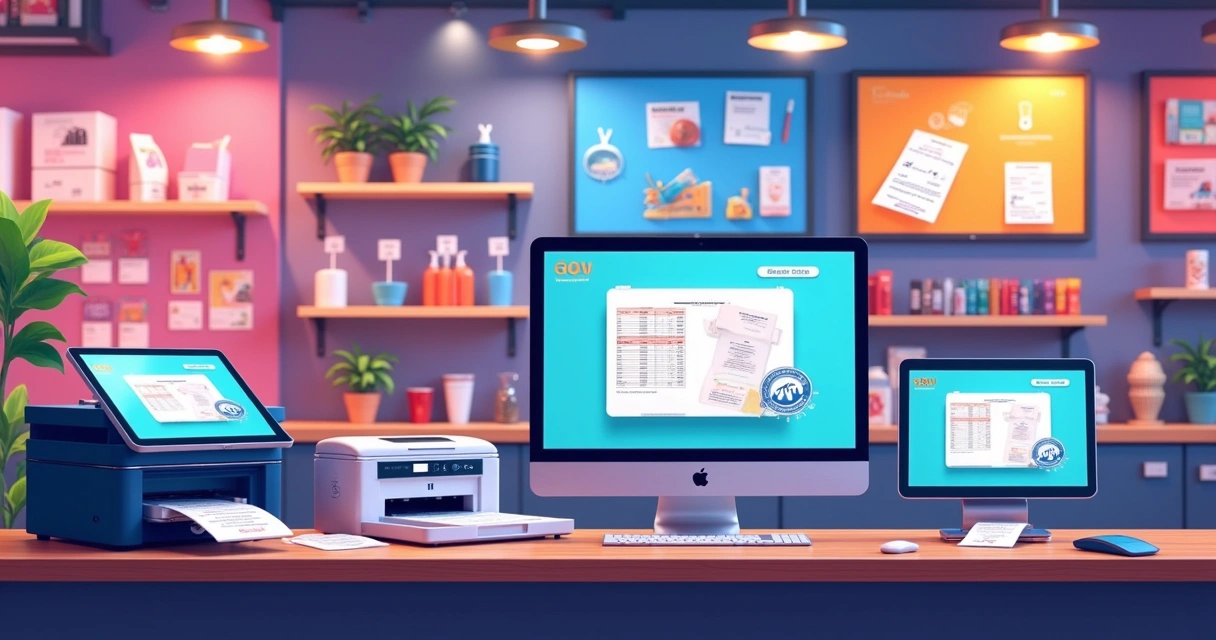 Soluções de impressão e equipamentos em loja de varejo 