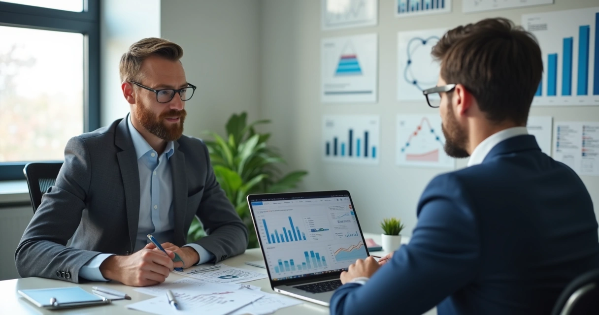 Profissional montando proposta de BPO financeiro personalizada para cliente