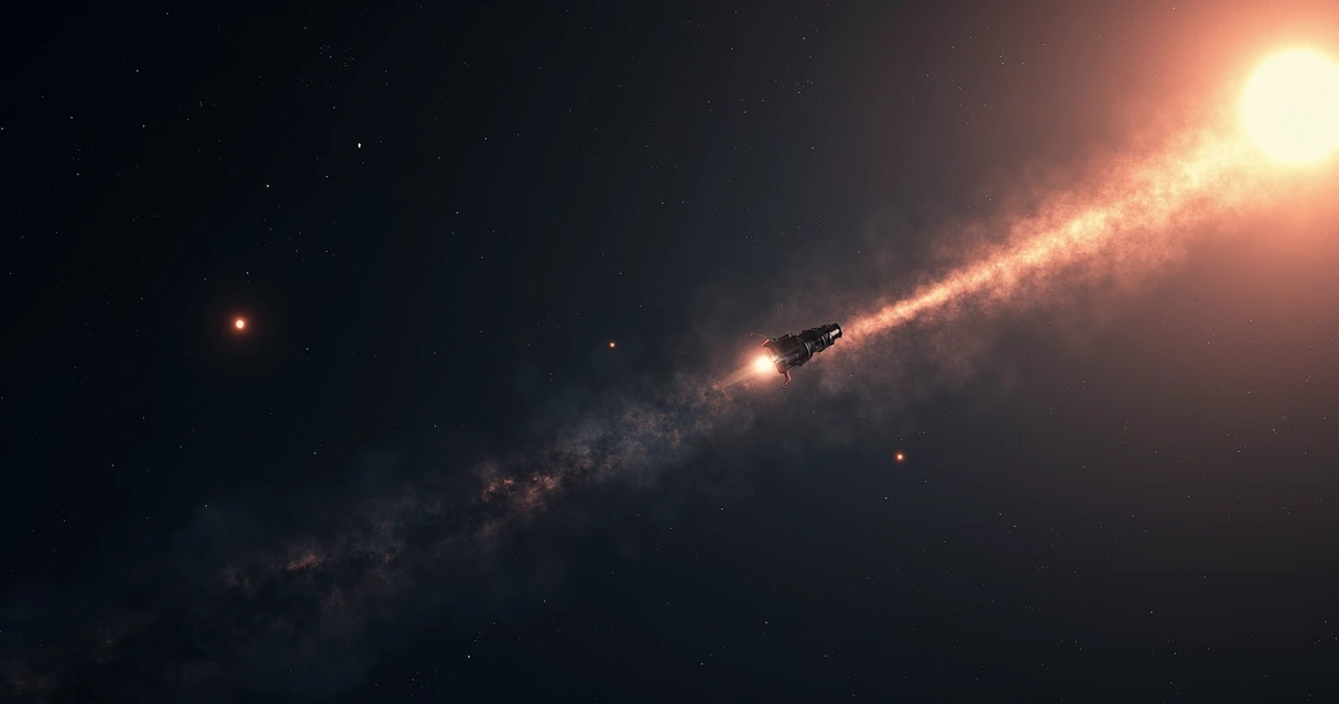 Representação artística de sonda interestelar viajando pelo espaço