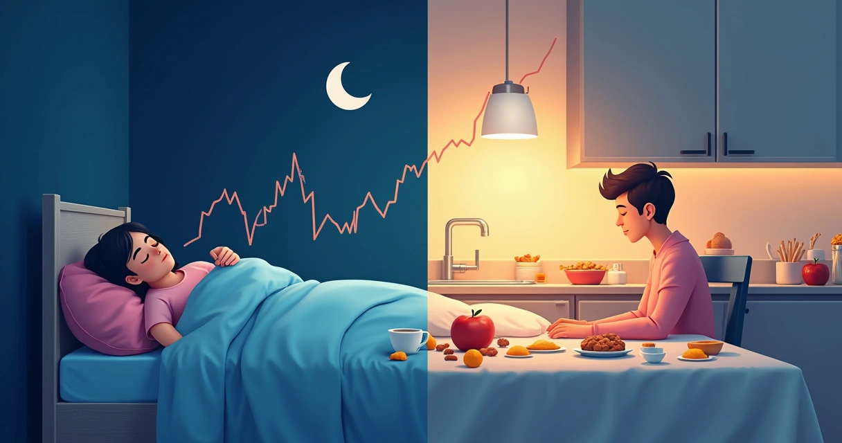 Gráfico mostrando relação entre horas de sono e consumo alimentar 