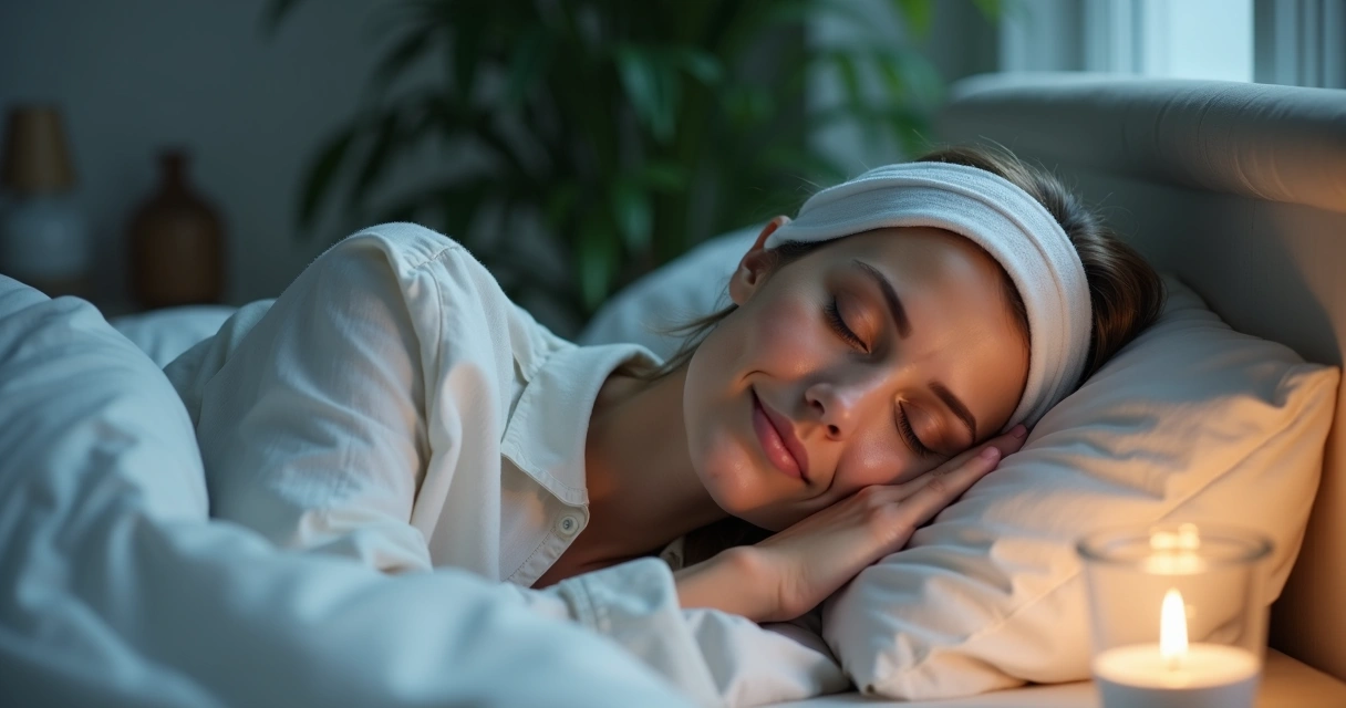 Pessoa dormindo enquanto faz skincare básico noturno 