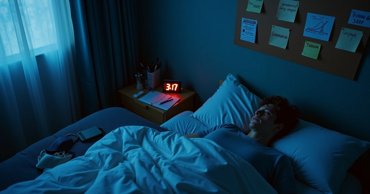 Pessoa deitada em cama olhando para relógio luminoso no criado-mudo 