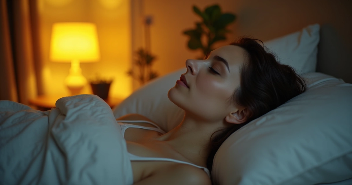 Pessoa deitada na cama praticando relaxamento para dormir 