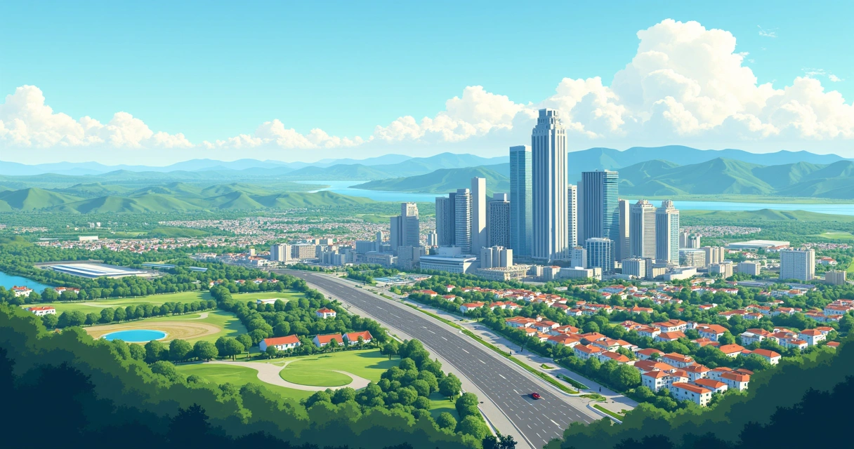 Visão aérea da cidade de Sorocaba São Paulo 