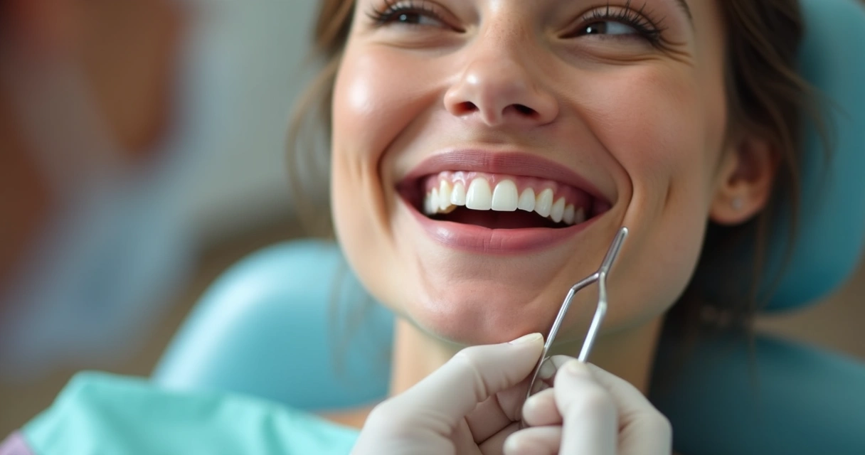 Paciente sorrindo exibindo resultado de facetas dentárias 