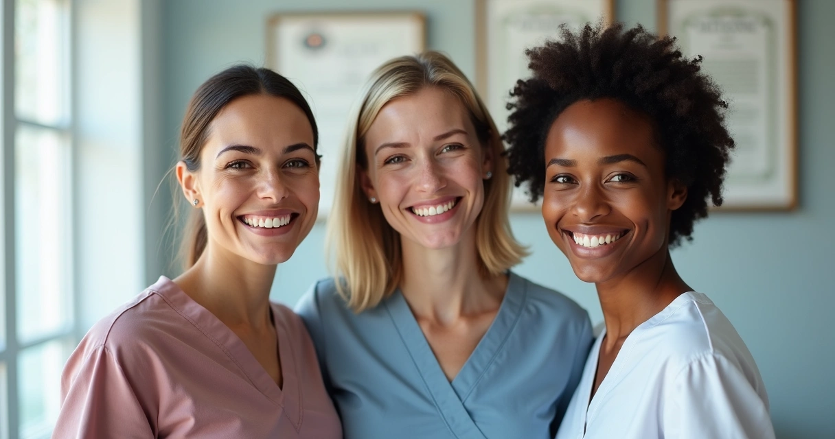 Sorriso de pacientes felizes após implante dentário
