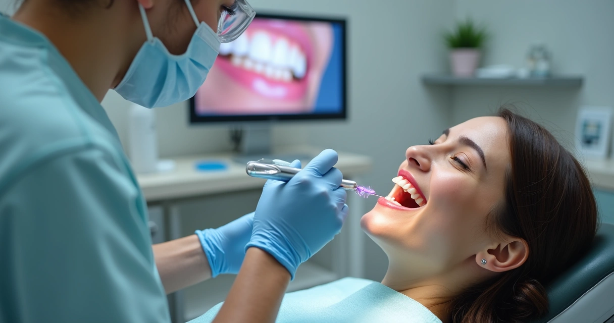 Dentista cuida de dente fraturado mantendo sorriso natural de paciente 