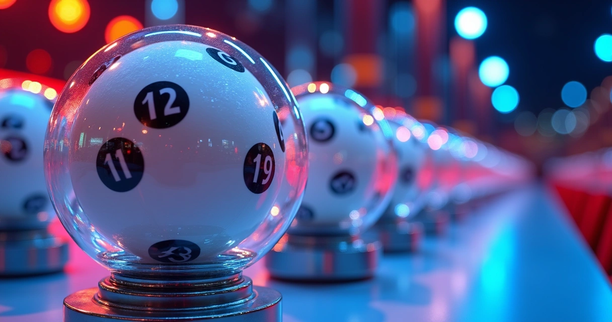 Esferas numeradas sendo sorteadas em sorteio da Mega-Sena. 