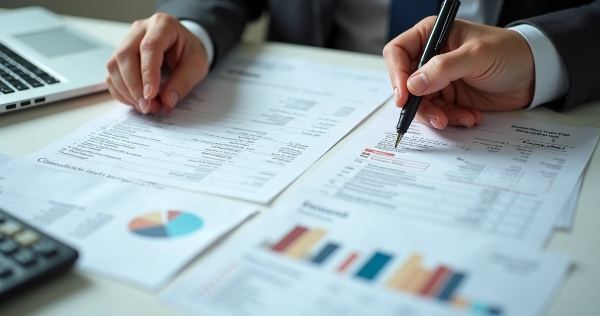 Documents showing source and use of funds with financial data 
