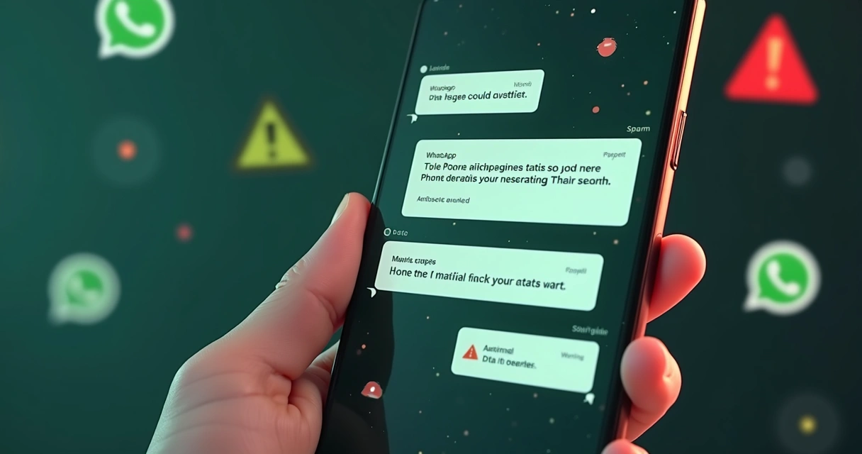 Representação de mensagem de spam sendo enviada em um smartphone 