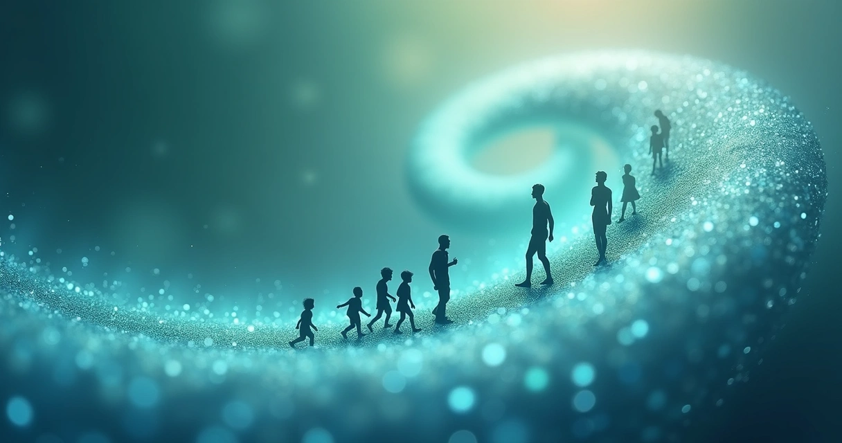 Abstract spiral symbolizing non-linear group growth 