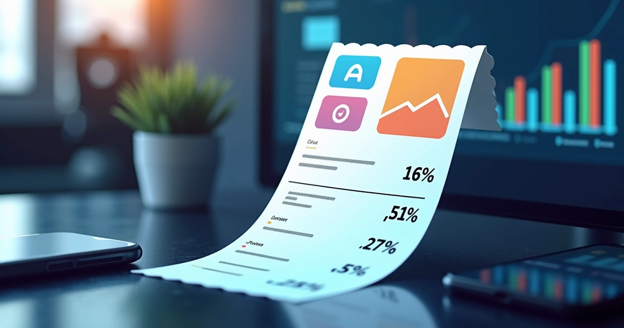 Recibo digital ilustrando divisão automática de valores em uma venda 