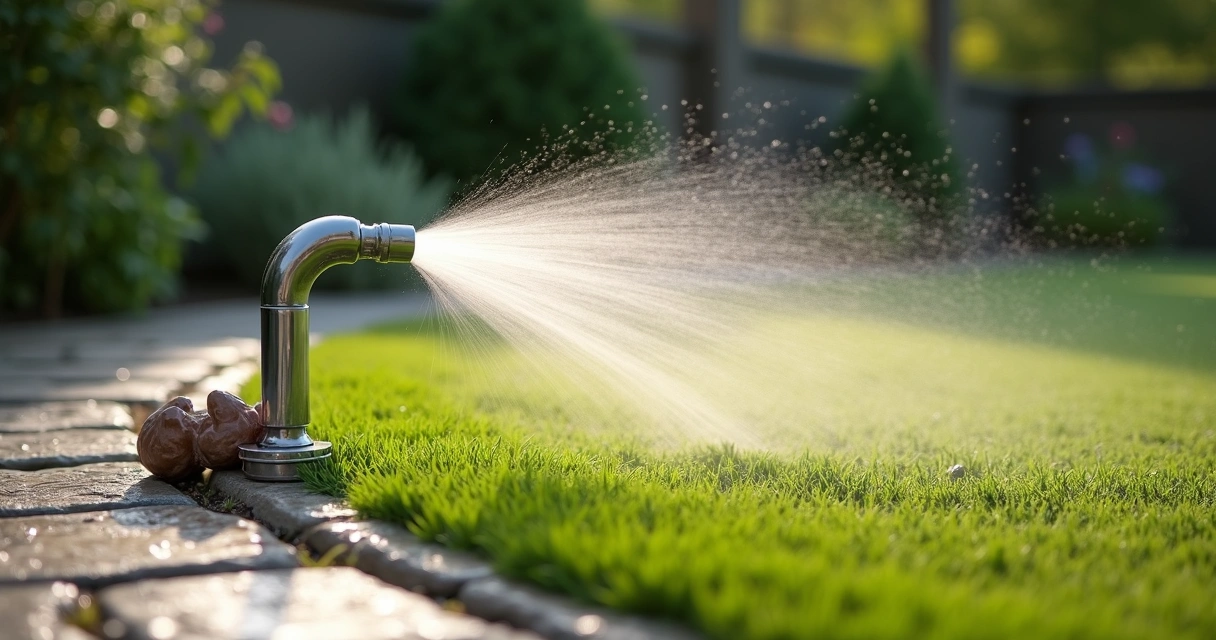 Border spray bar watering synthetic turf edge 
