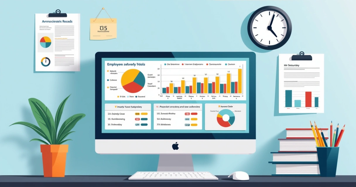 Tela de análise de RH mostrando tempo de casa de funcionários 