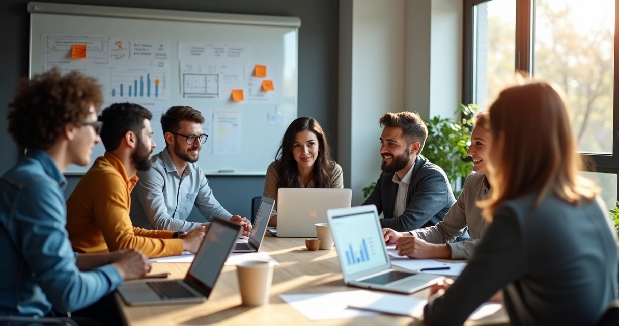 Reunião de squad multidisciplinar de e-commerce 