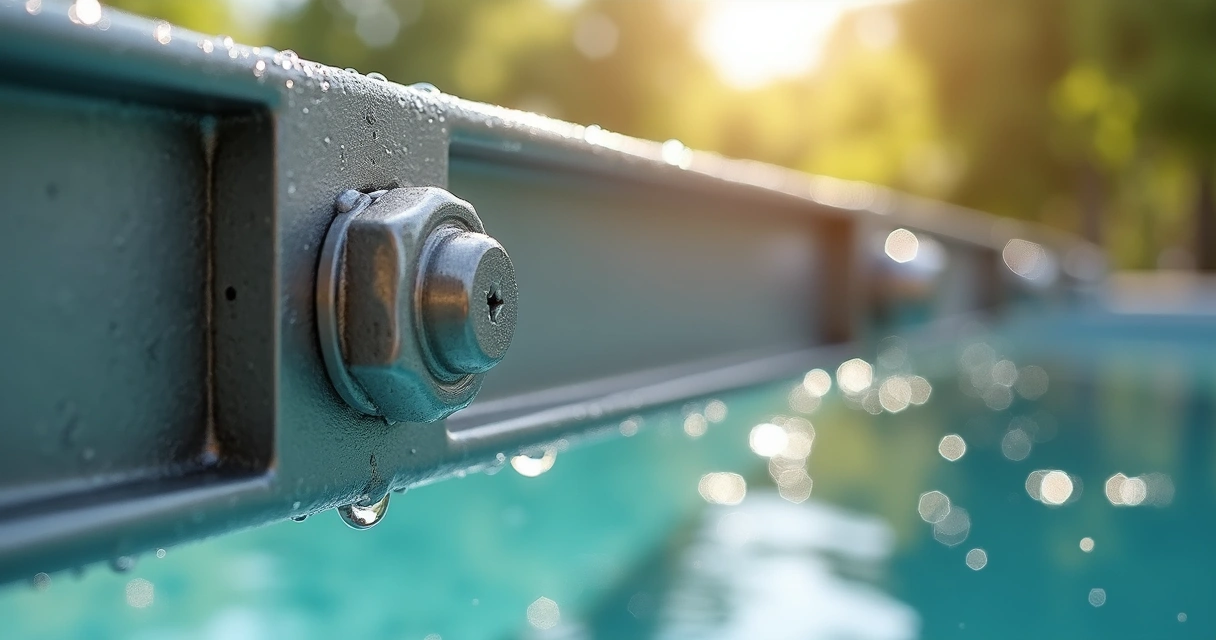 New stainless steel hardware fastening outdoor pool cage 