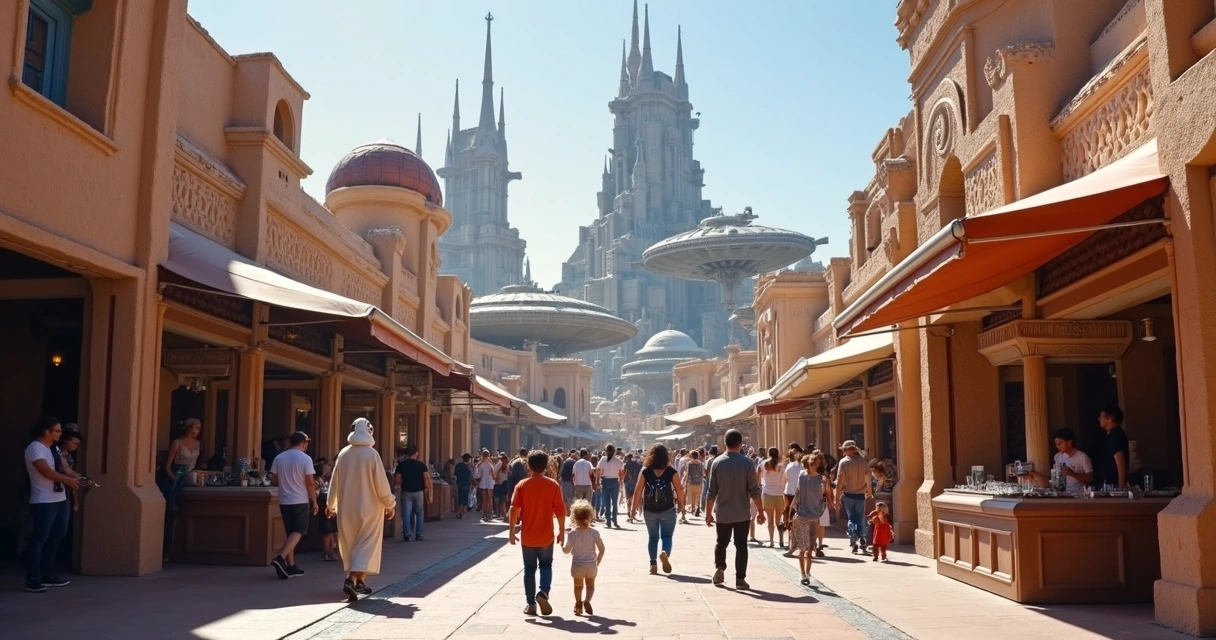 Visitantes na área Star Wars do Hollywood Studios